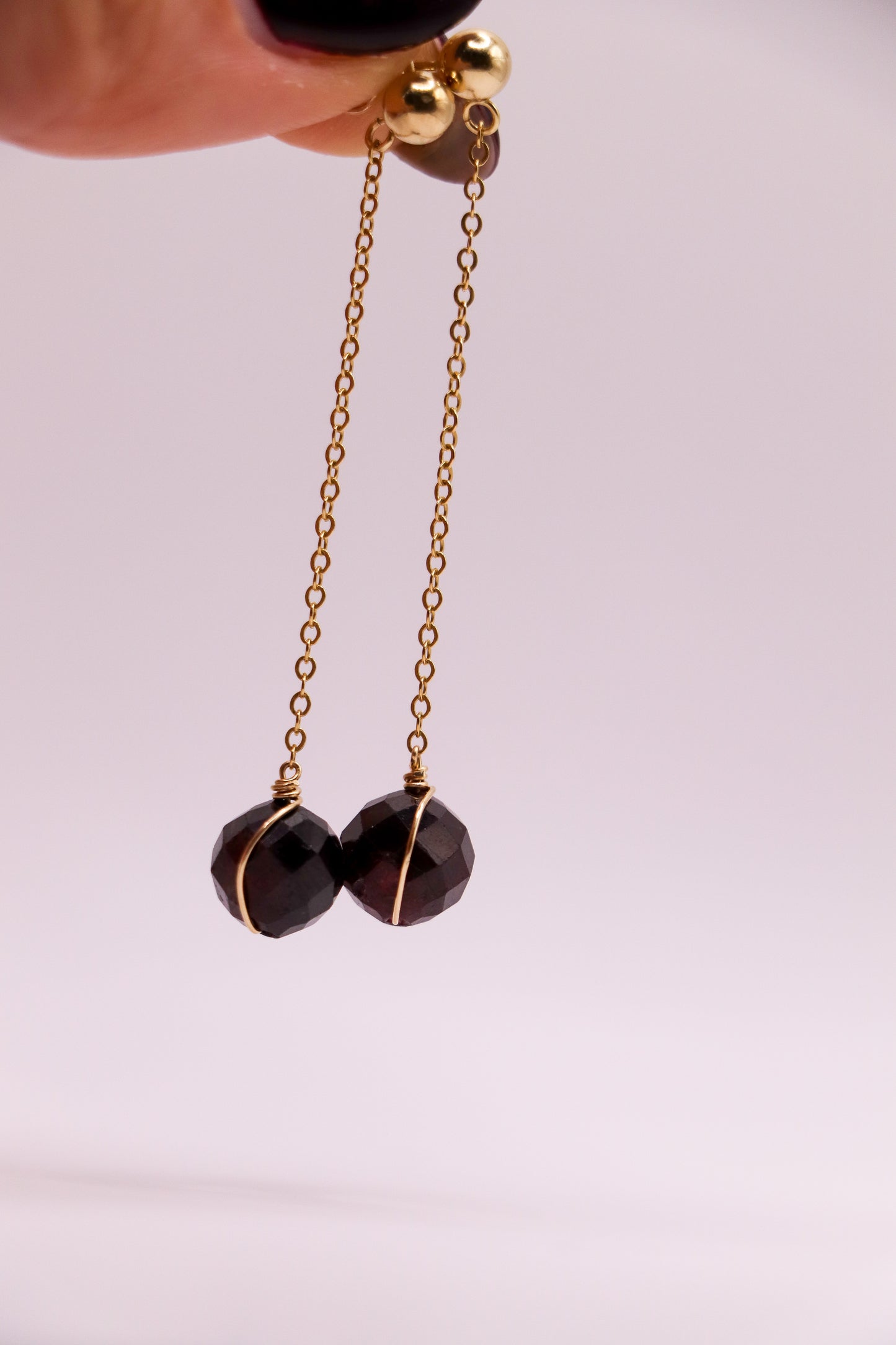 Boucles d'oreilles Sélène - Grenat