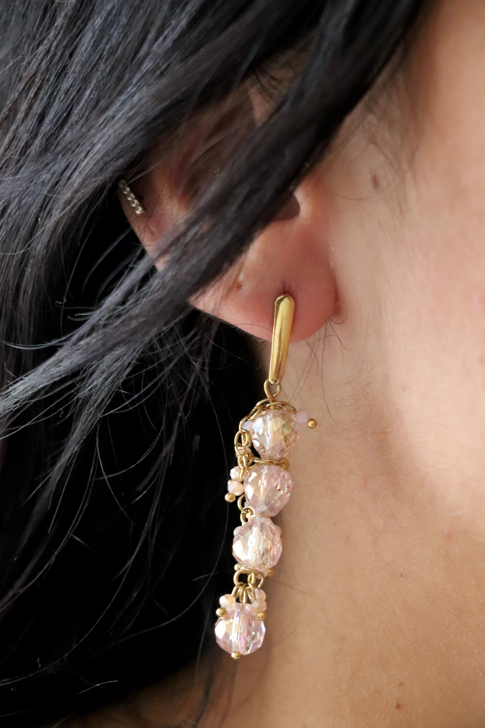 Boucles d’oreilles Elora roses poudré