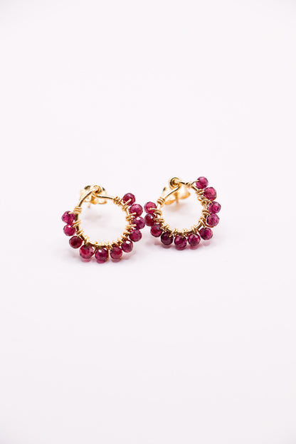 Boucles d'oreilles Celine - Grenat