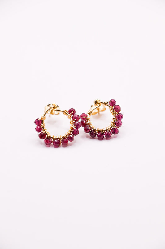 Boucles d'oreilles Celine - Grenat