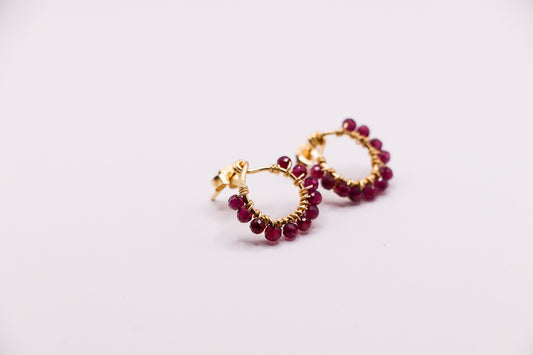 Boucles d'oreilles Celine - Grenat