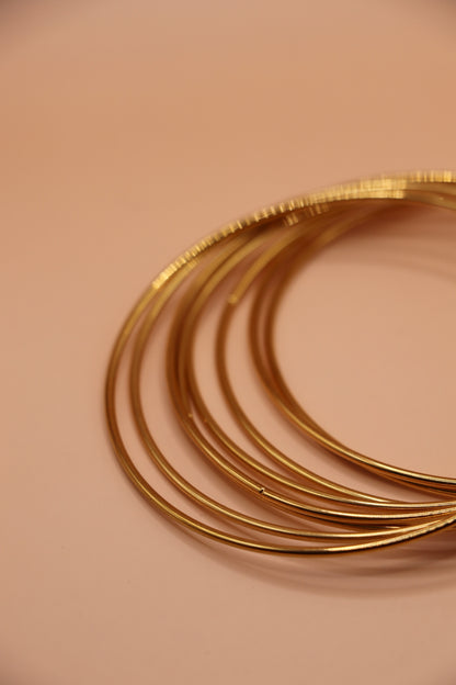 Bracelet fin en acier inoxydable doré, taille unique