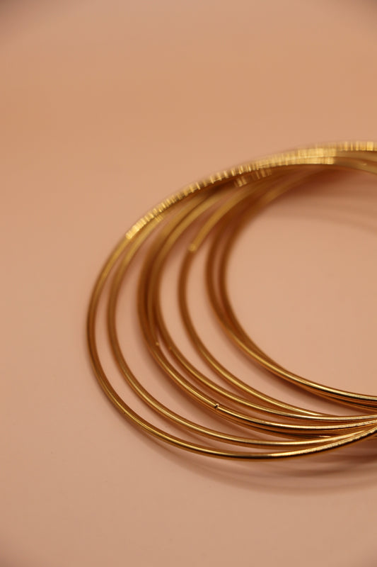 Bracelet fin en acier inoxydable doré, taille unique