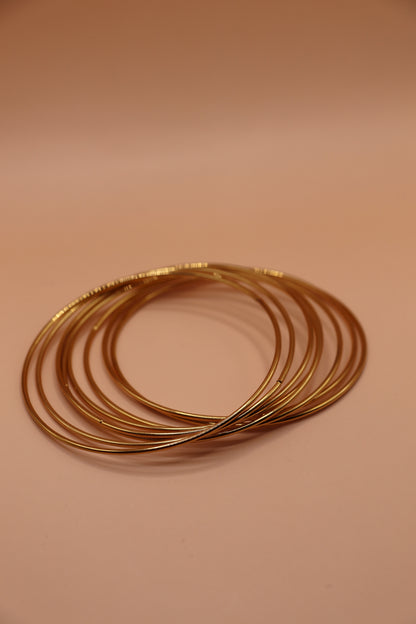 Bracelet fin en acier inoxydable doré, taille unique